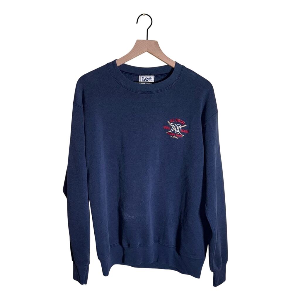 VINTAGE LEE MLB Mark McGwire Embroidered 1998 homerun king crewneck sweatshirt M